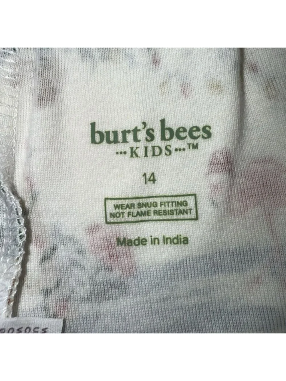 Burt’s Bees Kids Organic Cotton Deck the Palms Flamingo Size 14 Youth Pajama Set